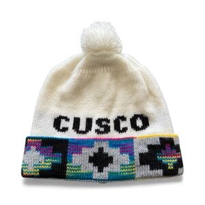 Cusco Peruvian Colorful Knit Pom-Pom Beanie